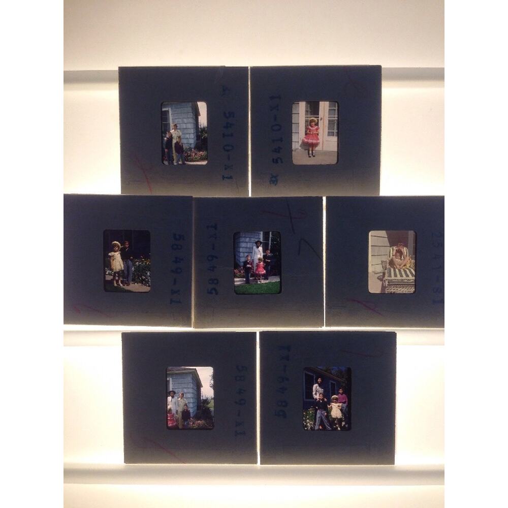 Lot of 7 Vtg 1940s Kodachrome Portraits Children Family Photograph Color Slides